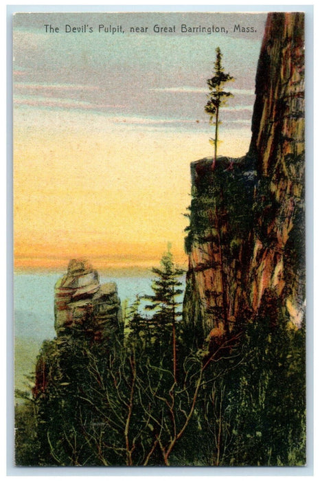c1910 The Devil's Pulpit Near Great Barrington Massachusetts MA Antique Postcard