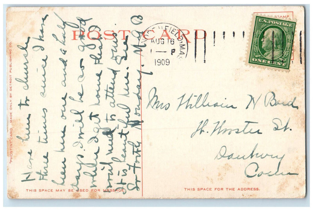 1909 Schell Villa Northfield Massachusetts MA Antique Phostint Postcard