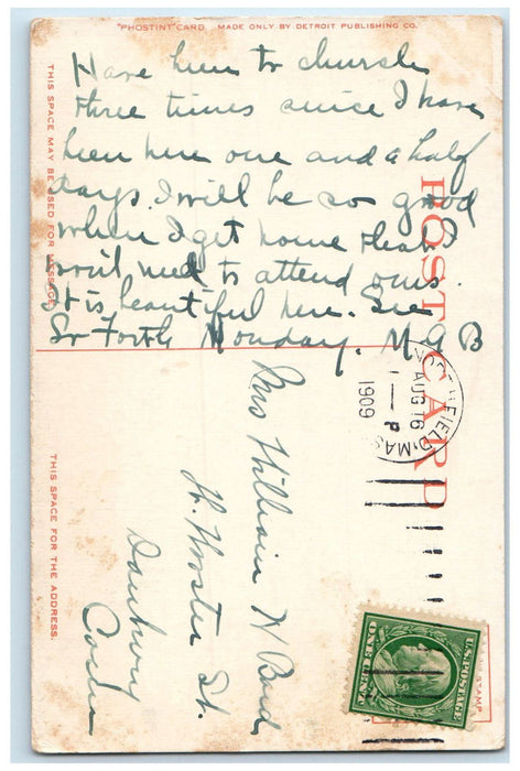 1909 Schell Villa Northfield Massachusetts MA Antique Phostint Postcard