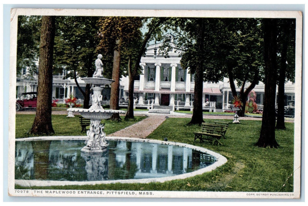 c1910 The Maplewood Entrance Pittsfield Massachusetts MA Phostint Postcard