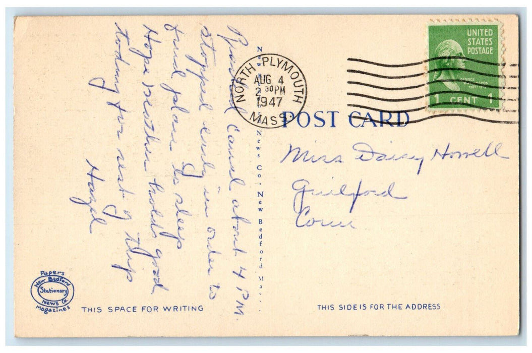 1947 Famous Elms of Yarmouth on Kings Highway Cape Cod Massachusetts MA Postcard
