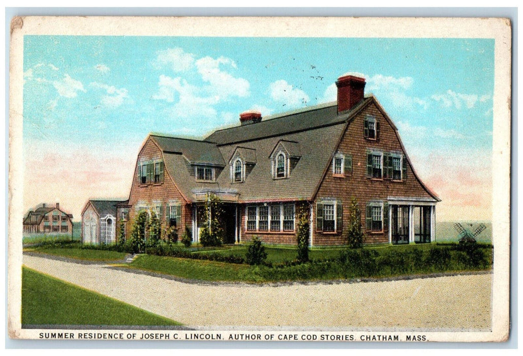 1925 Joseph C Lincoln Summer Residence Cape Cod Stories Chatham MA Postcard