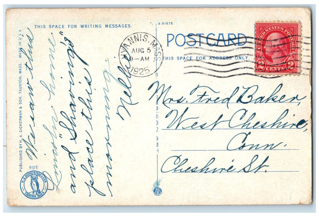 1925 Joseph C Lincoln Summer Residence Cape Cod Stories Chatham MA Postcard