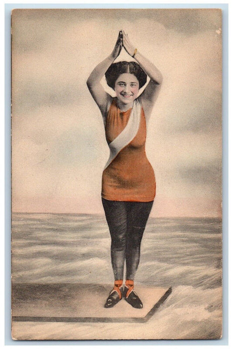 c1910's Bathing Beauty Beach View Celebrity Art Co. Unposted Antique Postcard