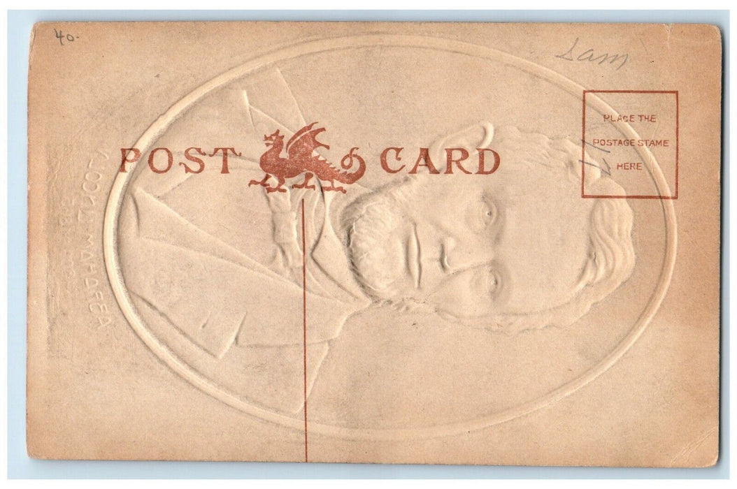 c1910's Abraham Lincoln Studio Portrait Airbrushed Embossed Antique Postcard