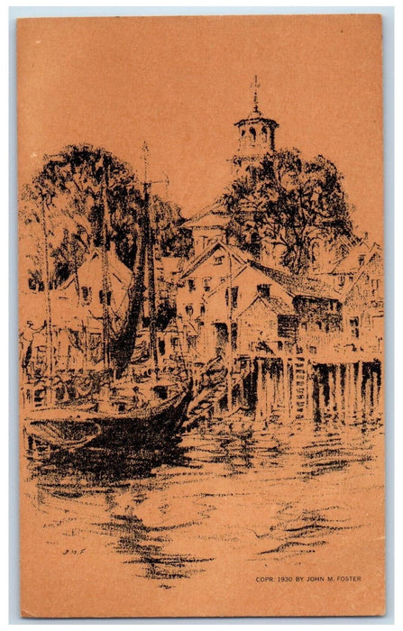 c1950's Waterfront Provincetown Massachusetts MA Vintage Posted Postcard