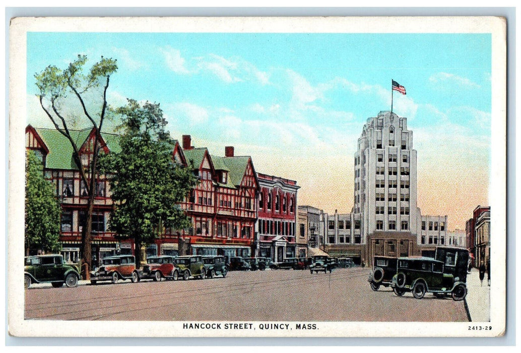 c1920's Hancock Street Quincy Massachusetts MA Antique Unposted Postcard