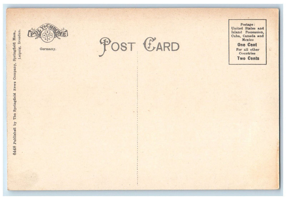 c1910 Sunset on Connecticut River Springfield Massachusetts MA Postcard