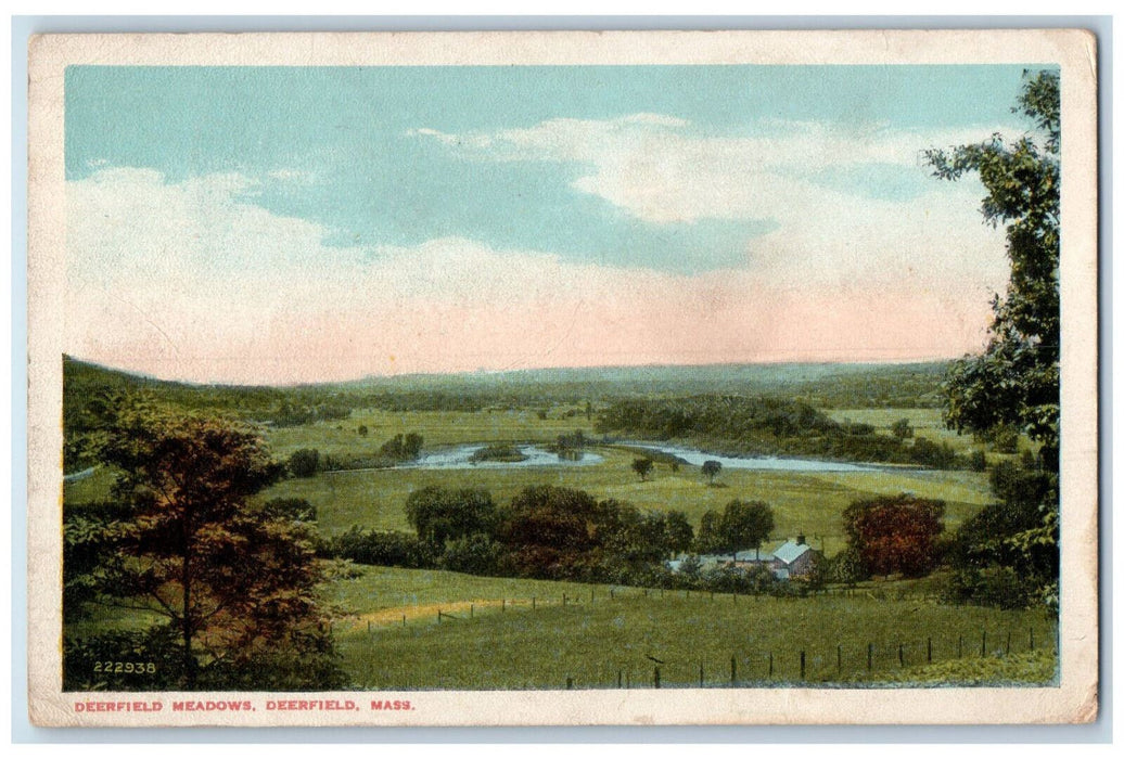 1929 Deerfield Meadows Deerfield Massachusetts MA Brattleboro VT Postcard