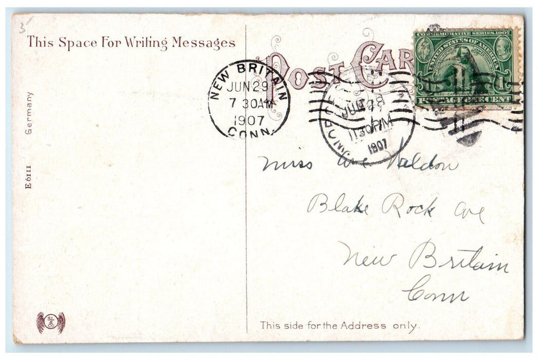 1907 General Devens Statue Worcester Massachusetts MA Antique Postcard