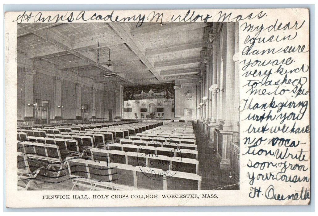 1905 Fenwick Hall Holy Cross College Worcester Massachusetts MA Postcard