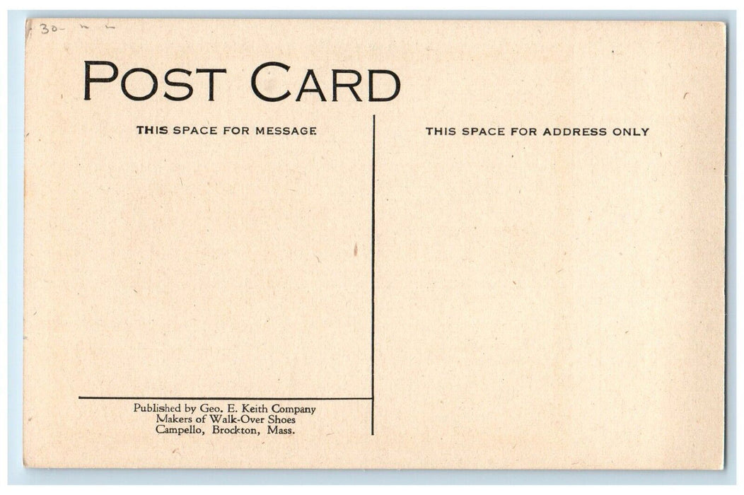 c1910's Francis Scott Key Walk Over Shoes Advertising Brockton MA Postcard
