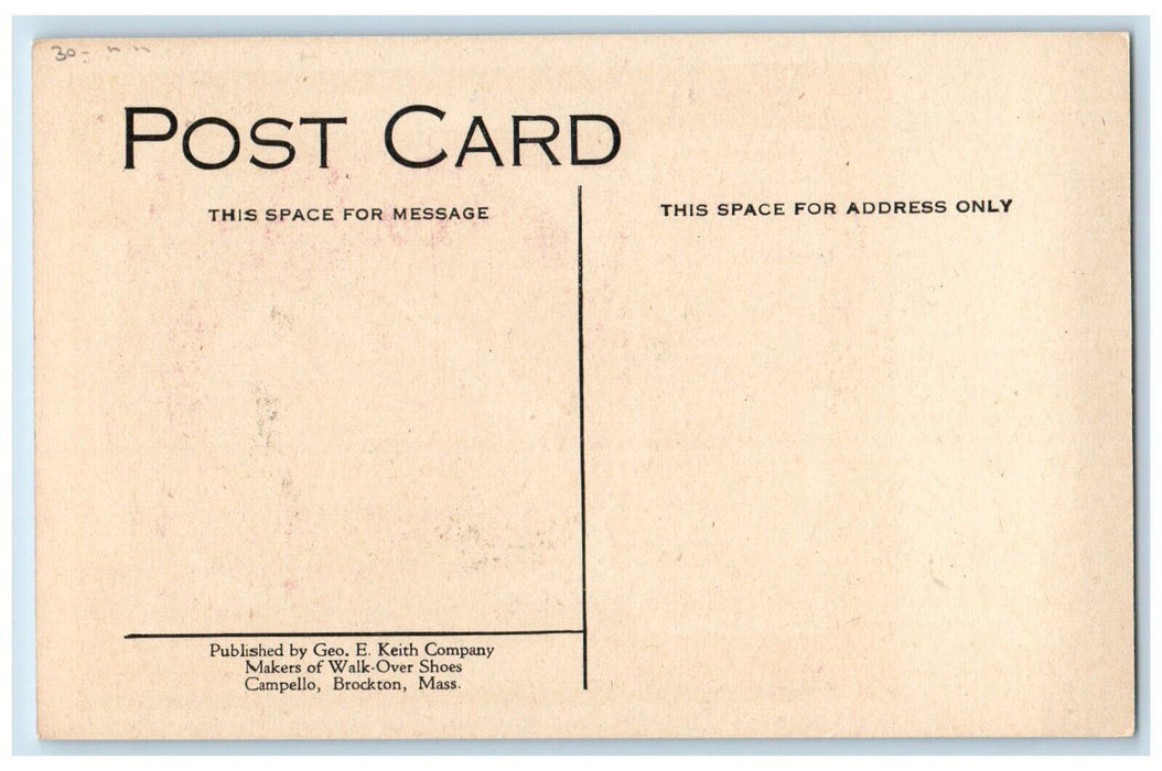 c1910's Paul Revere Walk Over Shoes Advertising Brockton MA Antique Postcard
