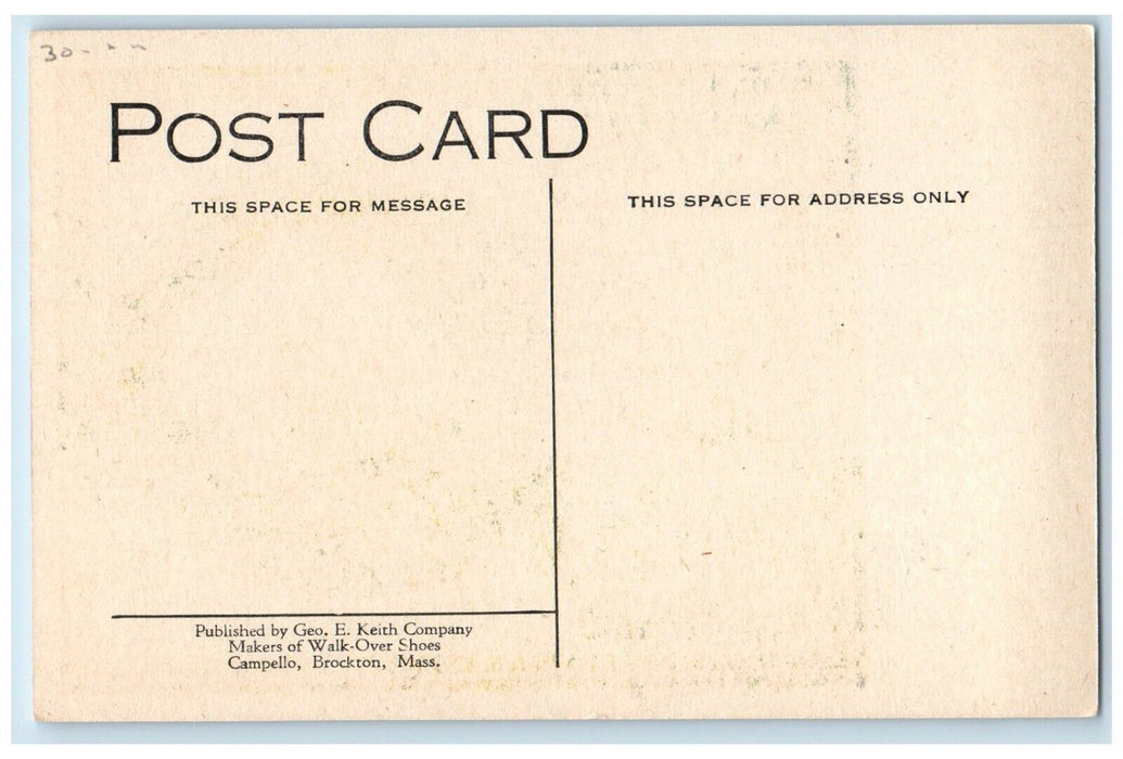 Henry Wadsworth Longfellow Walk Over Shoes Advertising Brockton MA Postcard