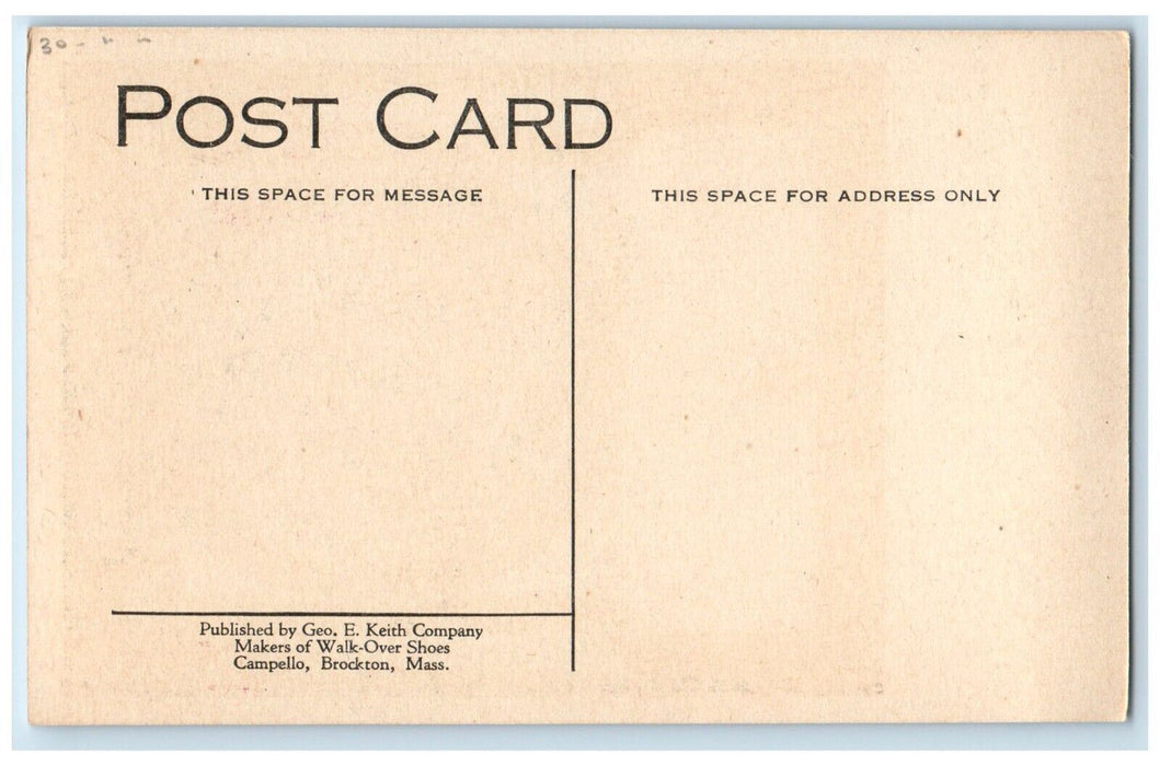c1910's John Paul Jones Walk Over Shoes Advertising Brockton MA Antique Postcard