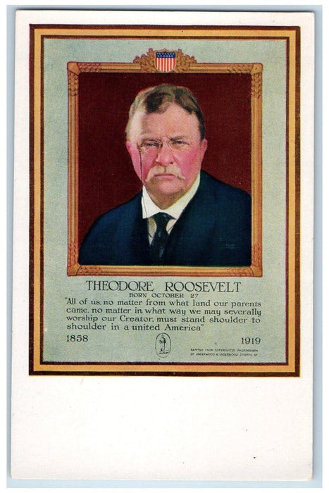 Thoedore Roosevelt Walk Over Shoes Advertising Brockton MA Antique Postcard