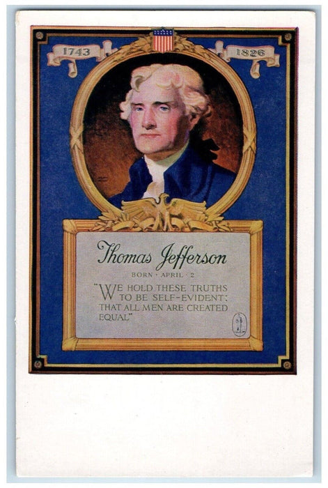 Thomas Jefferson Walk Over Shoes Advertising Brockton MA Antique Postcard