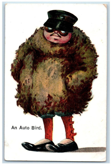 1907 An Auto Bird Car Drinking Guilford Maine ME Posted Antique Postcard