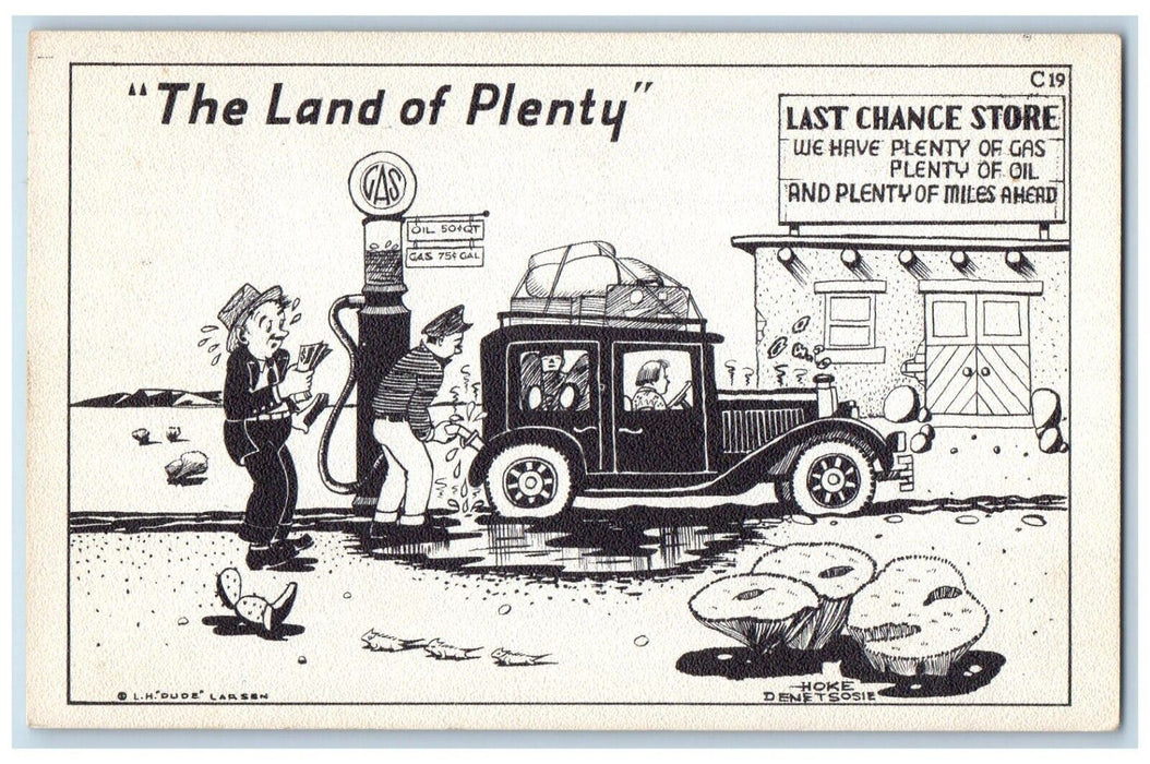 1952 Gas Station The Land Of Plenty Larsen Grand Canyon Arizona AZ Postcard