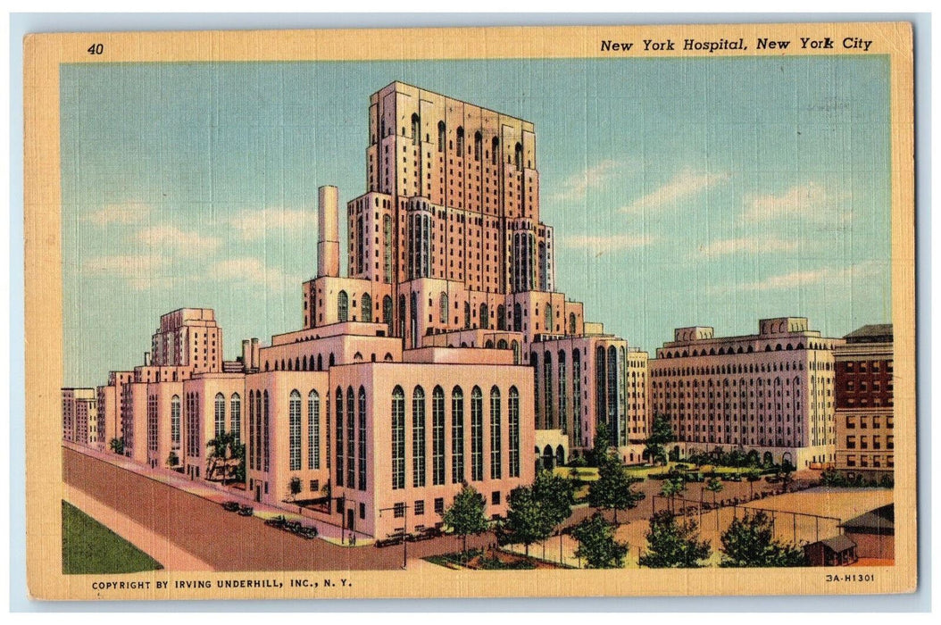 1948 New York Hospital New York City New York NY Posted Vintage Postcard