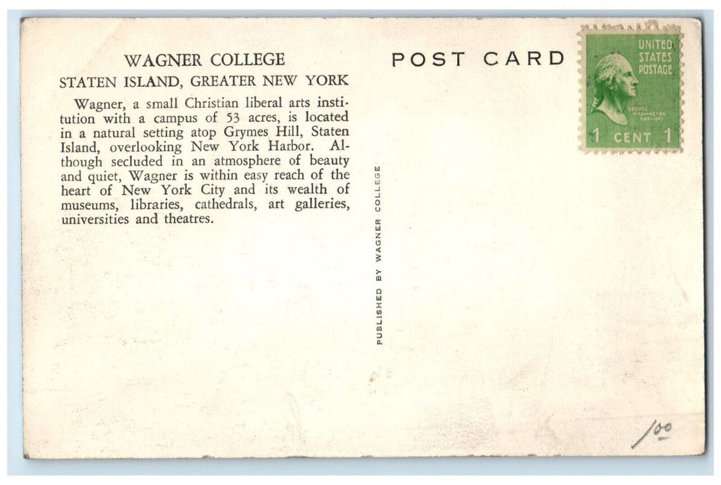 c1910 Wagner College Staten Island Great New York NY Antique Postcard