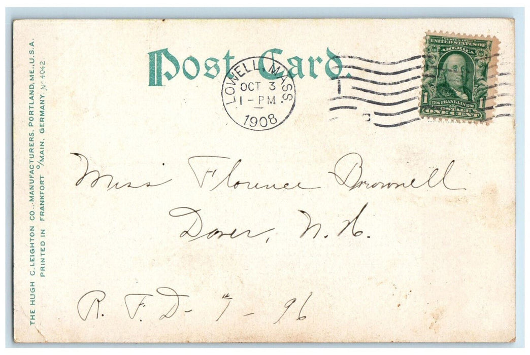 1908 Charles River From Norumbega Tower Auburndale Massachusetts MA Postcard