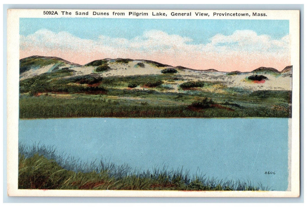 The Sand Dunes From Pilgrim Lake General View Provincetown MA Vintage Postcard