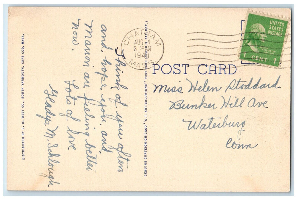 1940 The Belmont West Harwich By-the-sea Cape Cod Massachusetts MA Postcard