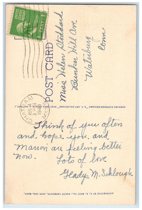1940 The Belmont West Harwich By-the-sea Cape Cod Massachusetts MA Postcard