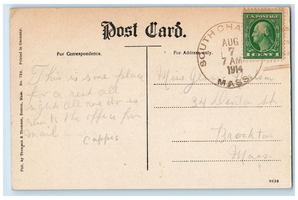 1914 Greetings From Cape Cod Massachusetts MA, Car Animal Humor Postcard