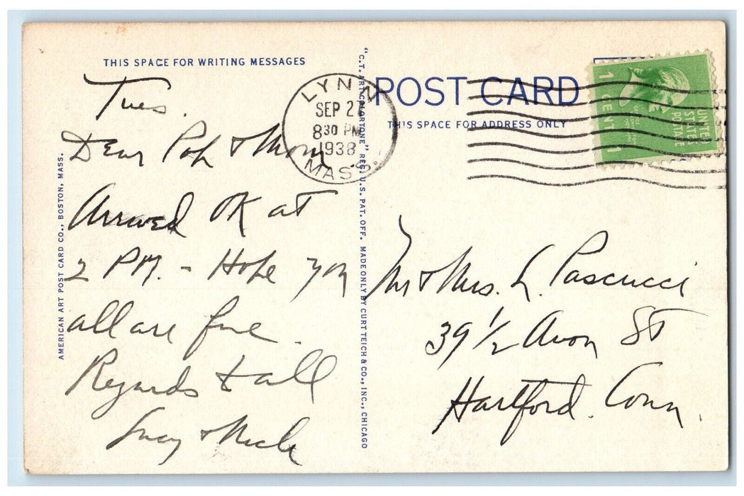 1938 Airplane View Of New Ocean House Swampscott Lynn Massachusetts MA Postcard