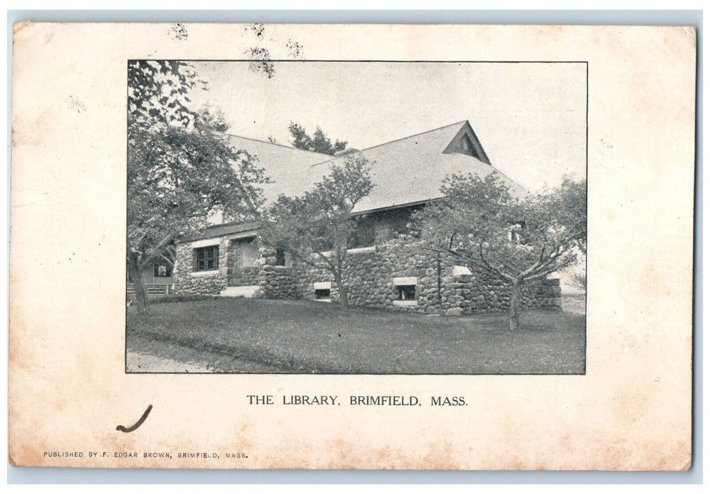 1907 The Library House Exterior View Brimfield Massachusetts MA Antique Postcard