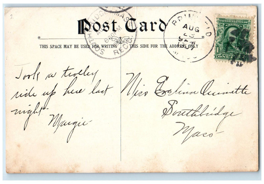 1907 The Library House Exterior View Brimfield Massachusetts MA Antique Postcard