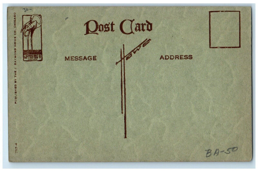 c1910's Raymond Howe Motto In Life Arts Crafts Unposted Antique Postcard
