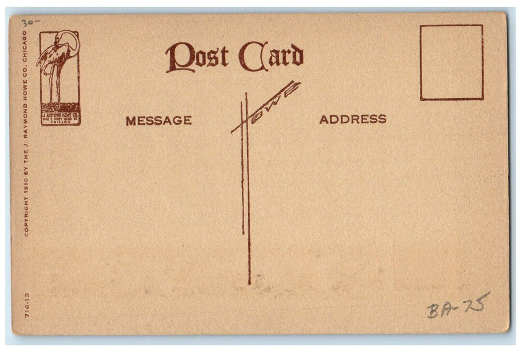 c1910's Raymond Howe Motto Camellia Flowers Arts Crafts Antique Postcard