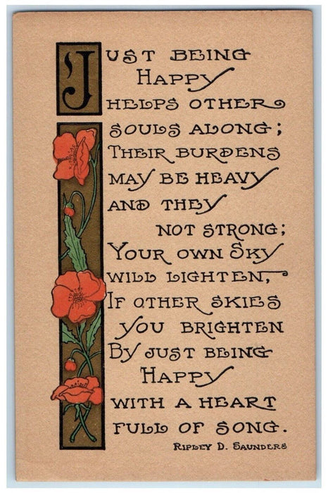Raymond Howe Motto Ripley D Saunders Flowers Arts Crafts Antique Postcard