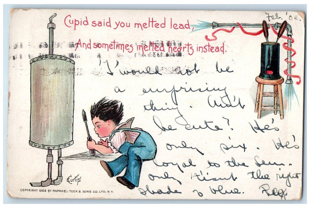 1905 Valentine Plumber Water Heater Northfield Massachusetts MA Antique Postcard