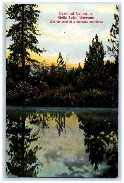 Beautiful California Stella Lake Wawona CA Scenic View Vintage Unposted Postcard