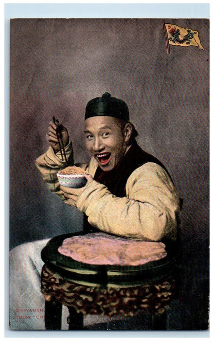 c1910's Chinaman Chow Chow China, Studio Portrait Unposted Antique Postcard