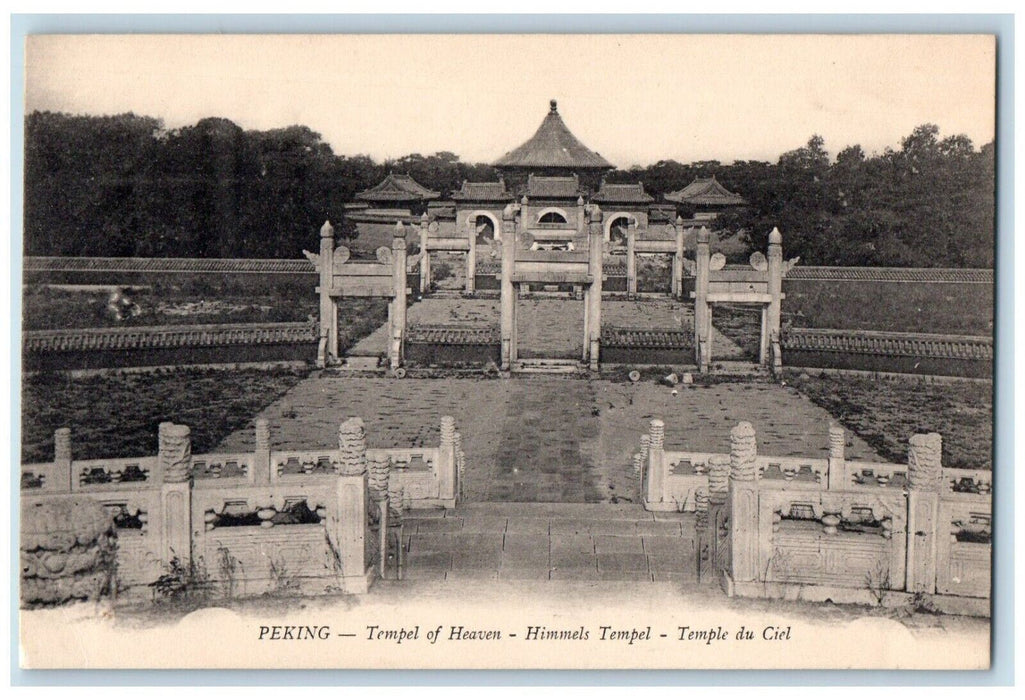 c1910's Front View Of Temple Of Heaven Himmels Temple Peking China Postcard