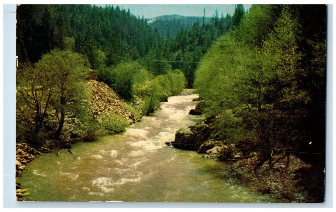 1972 North Fork Yuba River California CA, Water Stream Scene Vintage Postcard