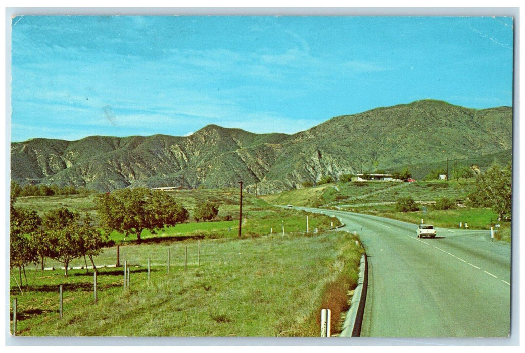 1964 Street Beautiful Mountain Seen Yucaipa California CA Vintage Postcard
