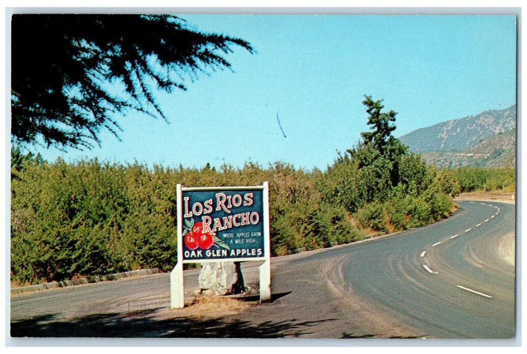 Entrance To The Los Rios Rancho Oak Glen Apples Yucaipa California CA Postcard