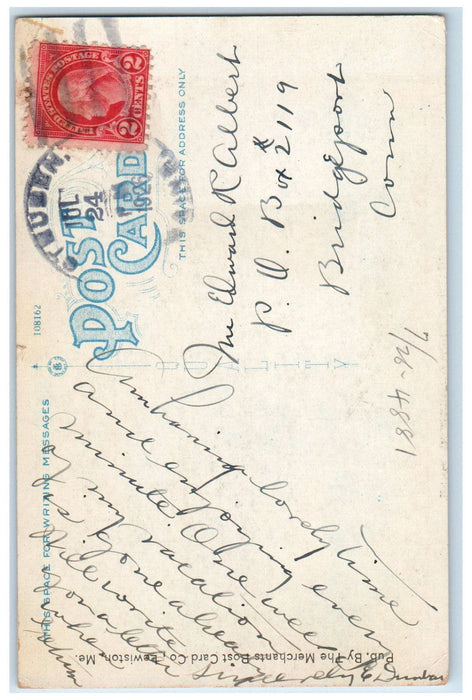 1926 Restless Sea Waves Greetings from Gouldsboro Maine ME Vintage Postcard
