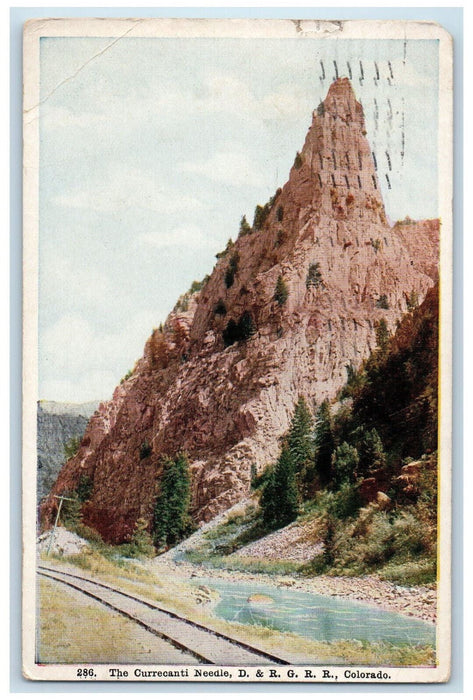 1908 The Currecanti Needle D & R G Railroad Colorado CO Antique Postcard