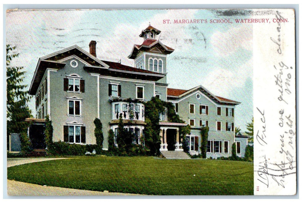 1907 St. Margaret's School Waterbury Connecticut CT Antique Posted Postcard