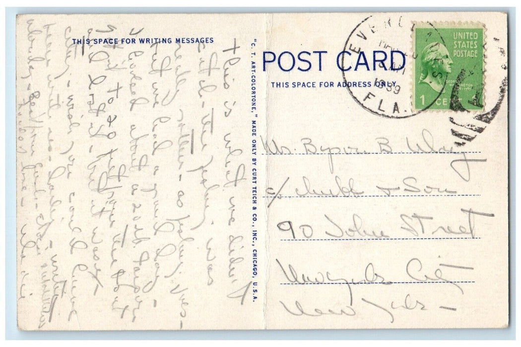 1939 Fishermen Bait Pound Tarpon Caught Sea Fishing Everglades Florida Postcard