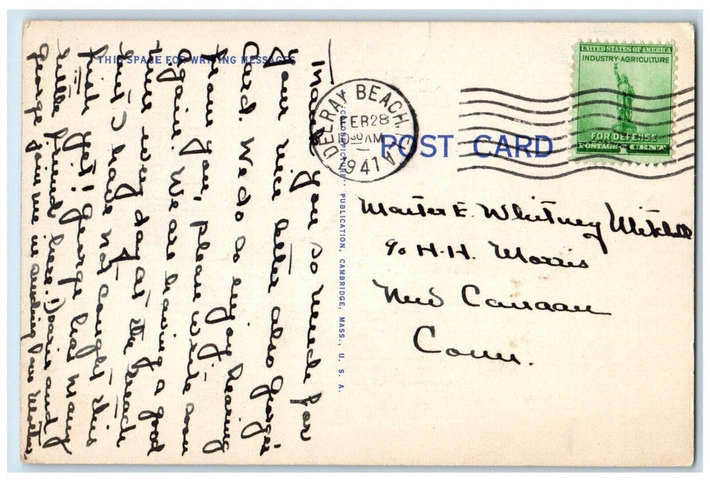 1941 Just Line Tell You This One Didn't Get Away Exaggerated Florida FL Postcard