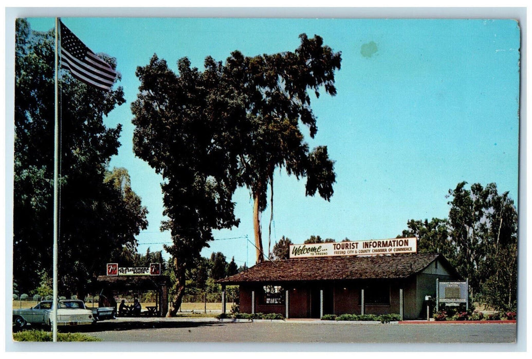 Tourist Information Center Fresno California CA, 7up Refreshment Booth Postcard