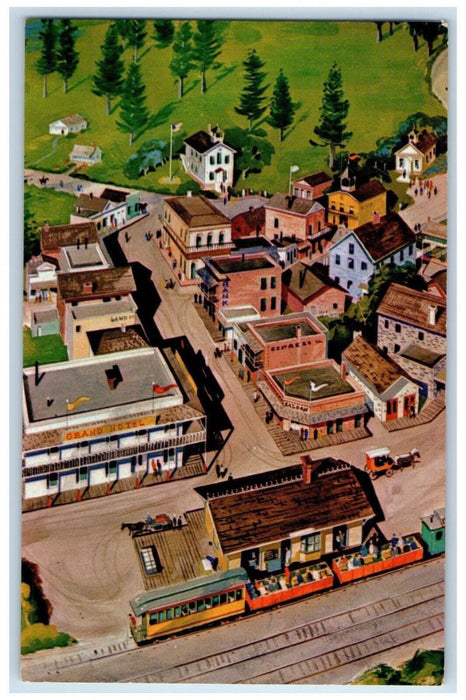 Artist's View Of Roaring Grand Hotel Showing Santa Cruz County CA Postcard